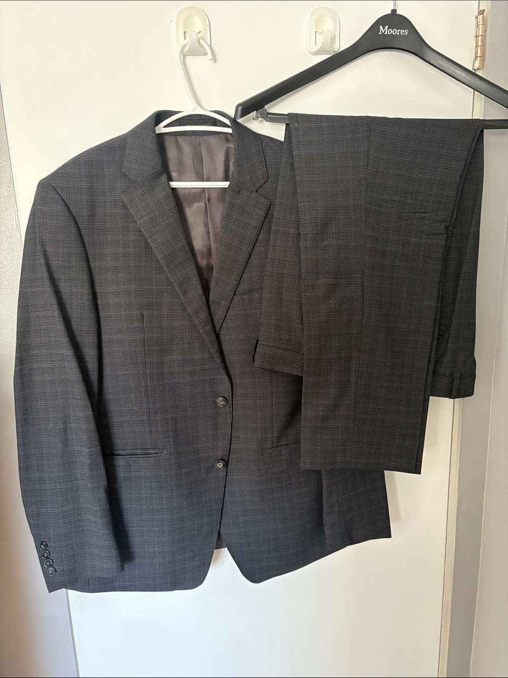Calvin Klein Charcoal Plaid Two-Piece Suit